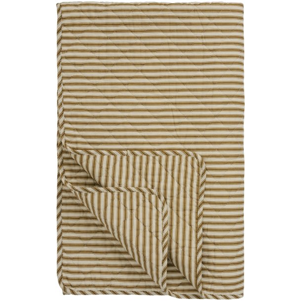 Quilt t�ppe - sand m/sennepgule striber