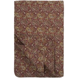 Quilt t�ppe - rosa m/gr�nt, gr�t og m�rkrosa paisleym�nster