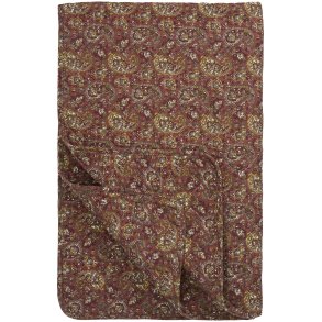 Quilt t�ppe - rosa m/gr�nt, gr�t og m�rkrosa paisleym�nster