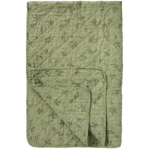 Quilt tppe - grn m/blomsterranker