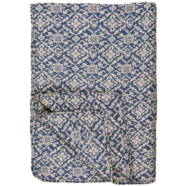 Quilt tppe - bl m/naturfarvet blokmnster