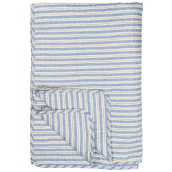 Quilt tppe - bl m/hvide og brune striber