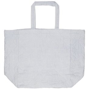 Skuldertaske - quiltet - hvide og bl mlkedrengestriber