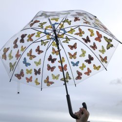 Paraply transparent - sommerfugle motiver