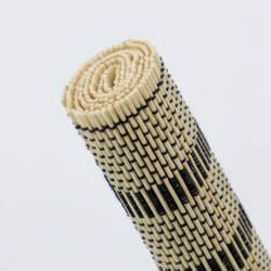 D�kkeserviet i bambus - 4 stk - stribet natur/sort