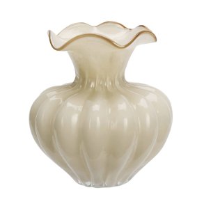 Glasvase - creme/karamelfarvet 