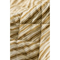 Quilt t�ppe - sand m/sennepgule striber