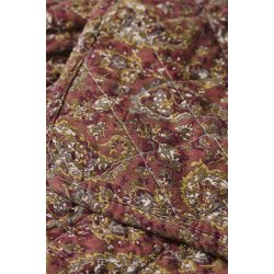 Quilt t�ppe - rosa m/gr�nt, gr�t og m�rkrosa paisleym�nster