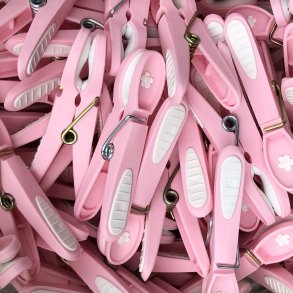 12 stk tjklemmer - lys rd/hvid