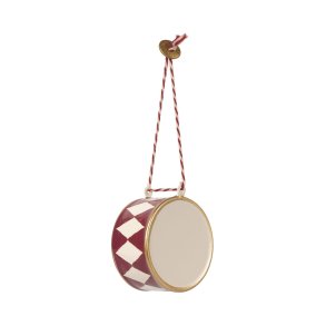 Tromme - metal - rd/guld - stor 