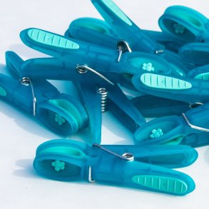 12 stk tjklemmer - transparent bl/mint