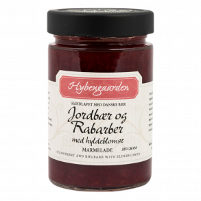 Jordbr og rabarber marmelade