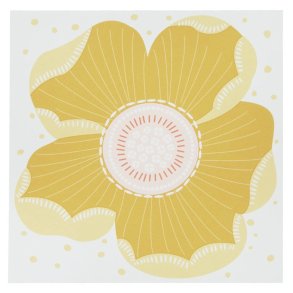 Kaffeserviet - m. valmue - gul - 12,x12,5 cm - 50 stk