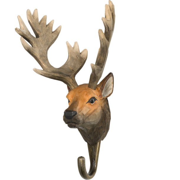 Kronhjort - knage - tr�/metal