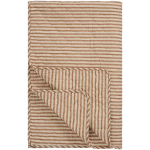 Quilt t�ppe - sand m/sienna striber