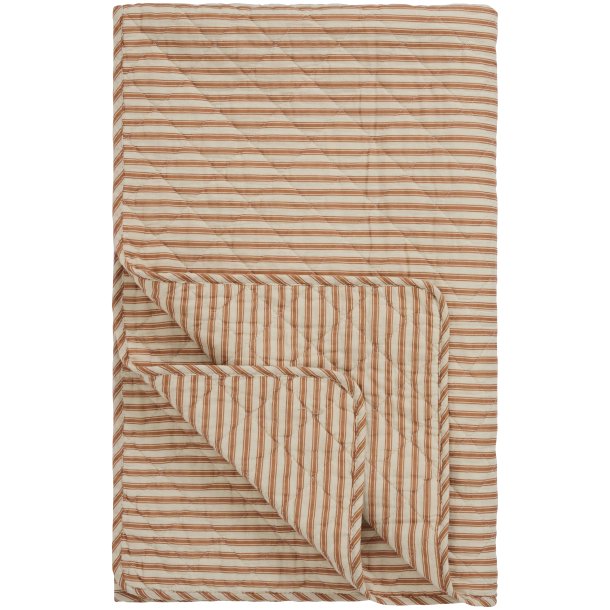 Quilt t�ppe - sand m/sienna striber