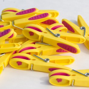 12 stk tjklemmer - gul/pink