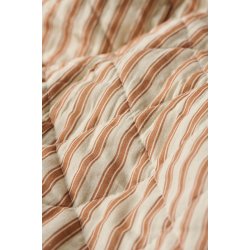 Quilt t�ppe - sand m/sienna striber