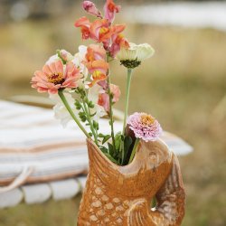 Keramik vase - gylden