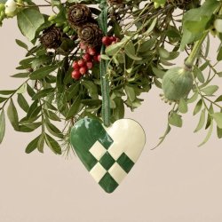 Flettet hjerte - metal - grn