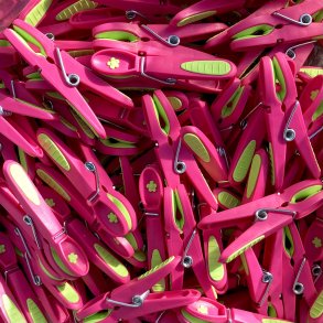 12 stk tjklemmer - pink/lime