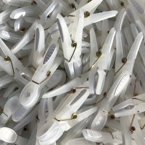 12 stk tjklemmer - transparent/hvid