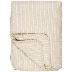 Quilt tppe - naturfarvet m/bl og hvide striber