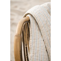 Quilt tppe - naturfarvet m/bl og hvide striber