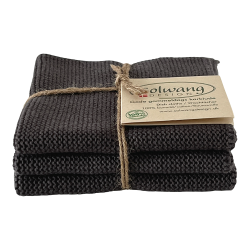 3 karklude - mrk gr - kologisk bomuld 