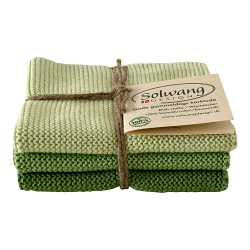 3 karklude - grnne nuancer - kologisk bomuld