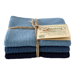 3 karklude - bl nuancer - kologisk bomuld