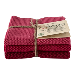 3 karklude - rde nuancer - kologisk bomuld