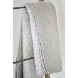 Quilt tppe - hvid/mrkegr strib