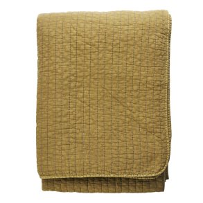 Sengetppe - Mustard gold, grey