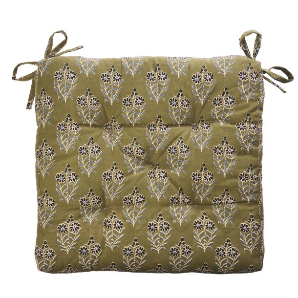 Stolehynde - 45 x 45 cm - oliven/nude/bl�/sort