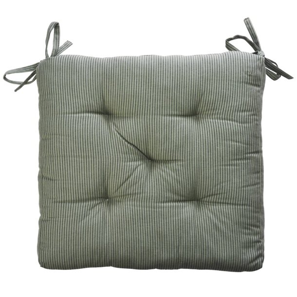Stolehynde - 45 x 45 cm - smal strib - gr�n/sort