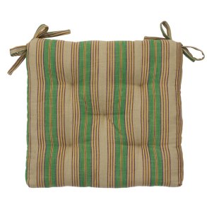 Stolehynde - 45 x 45 cm - stribet - kamel/gr�n/lilla/gul