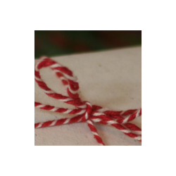 Dokumentgarn - rd/hvid 350 meter