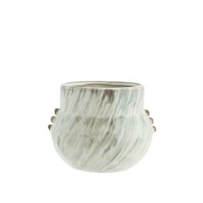 Urtepotte - stribet grn - mellem