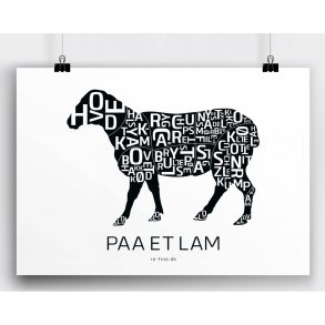 Plakat af lam i sort farve - flot grafisk design og praktisk viden i t.