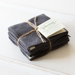 3 karklude - mrk gr - kologisk bomuld 