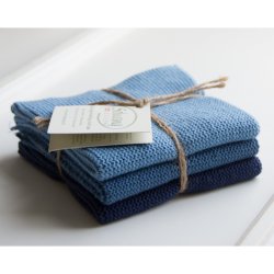 3 karklude - bl nuancer - kologisk bomuld