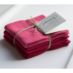 3 karklude - rde nuancer - kologisk bomuld