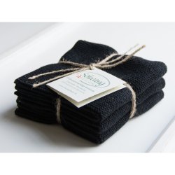 3 karklude - sort - kologisk bomuld  