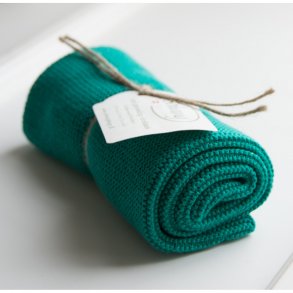 Strikket hndklde - petrol